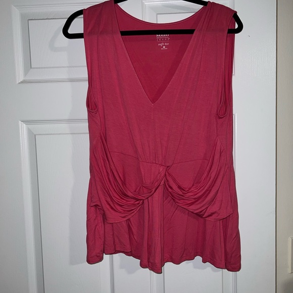 New York & Company Tops - NWOT NY & Company V-Neck Knot-Front Tank Top - Soho Soft Tee Size XXL